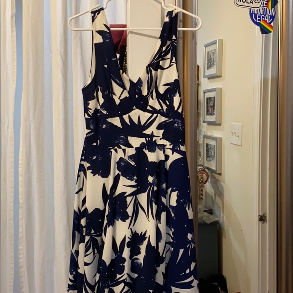 ModCloth Ixia Blue & White Dress